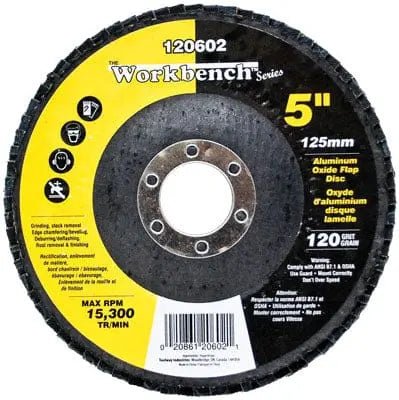 Flap disc5 in alum oxide 120 grit - Brantford Surplus