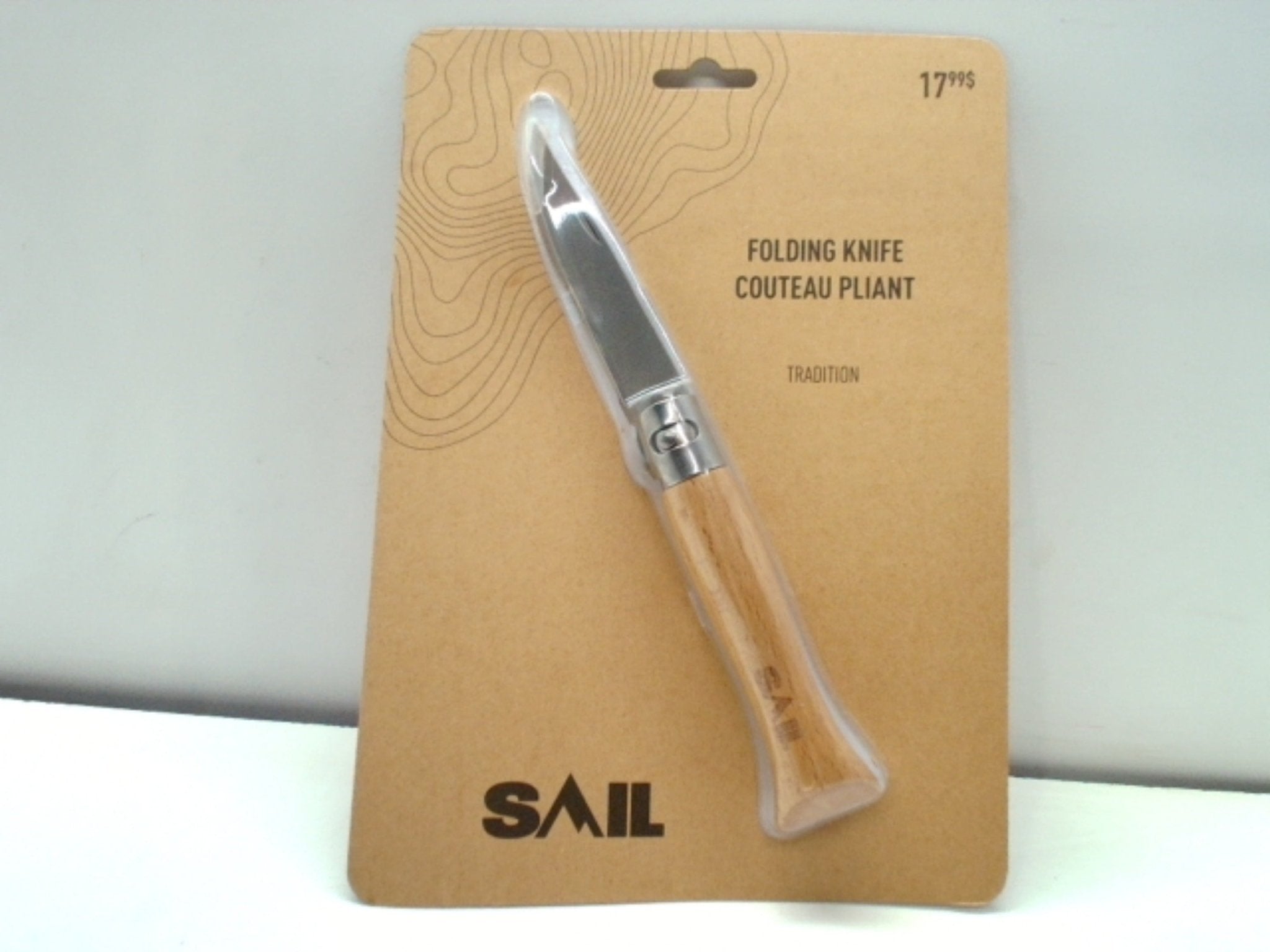 Folding Pocket Knife with Wood Handle - Sail - Brantford Surplus