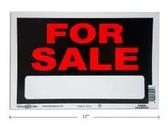 FOR SALE SIGN 8X12" MADE IN USA - Brantford Surplus