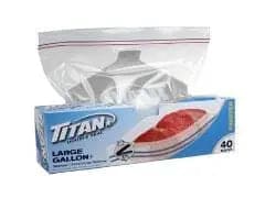 FREEZER BAGS LG 40/PK TITAN DBL SEAL - Brantford Surplus