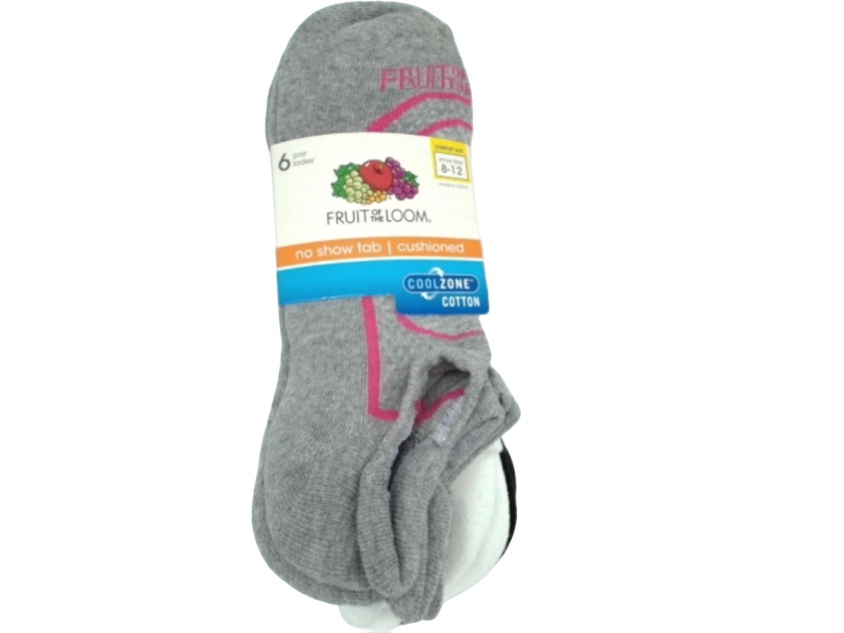 Fruit of the Loom No Show Socks Men’s 6 Pack 8 - 12 - Brantford Surplus