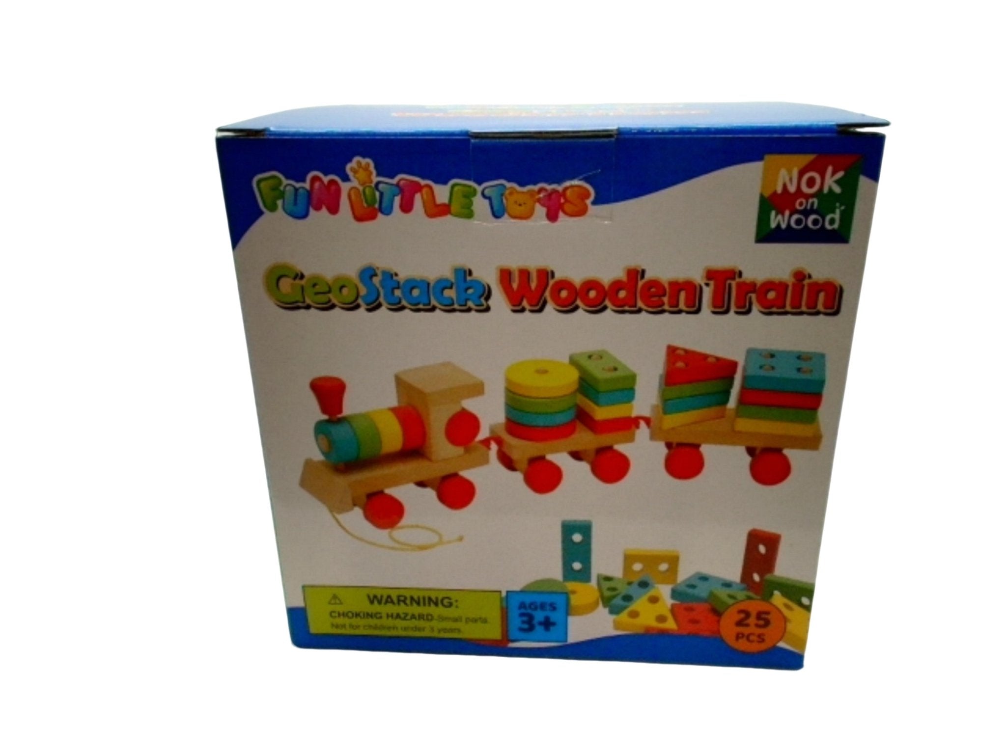 "Funlittletoys Wooden Train Set - 25pcs Geostack Kids Toy" - Brantford Surplus