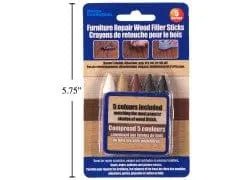 Furniture repair wood filler sticks 5 pc 5 colours - Brantford Surplus
