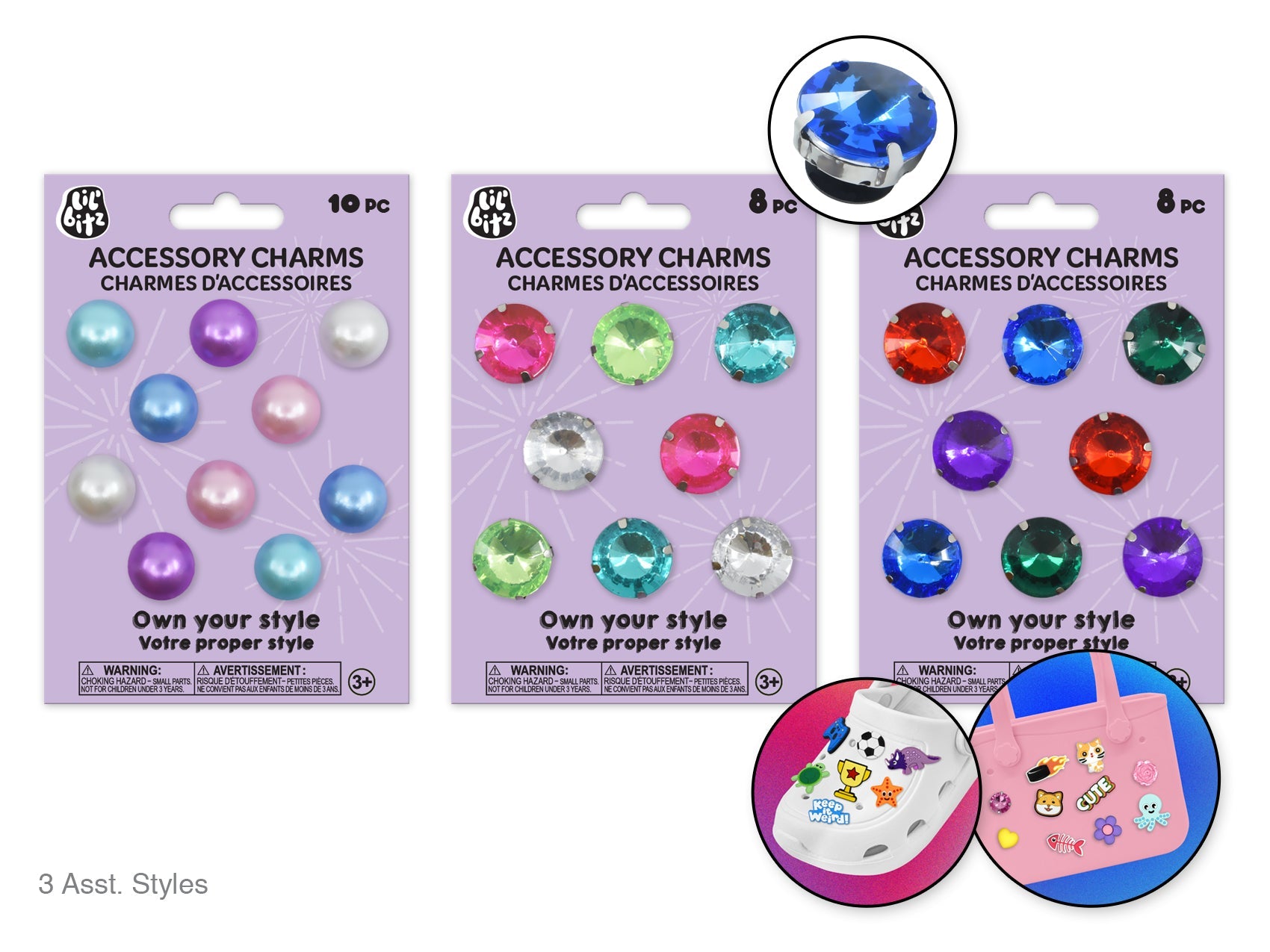 Gem Glam Shoe & Tote Charms - Accessory Set - Brantford Surplus