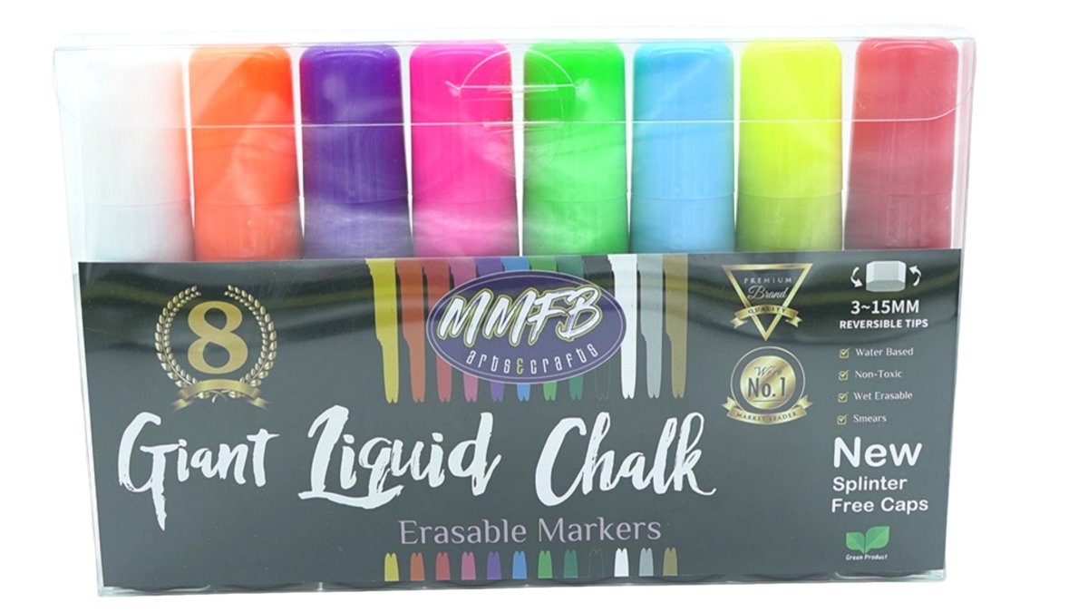 Giant Liquid Chalk Markers Set 8 Pack – MMFB Arts & Crafts - Brantford Surplus