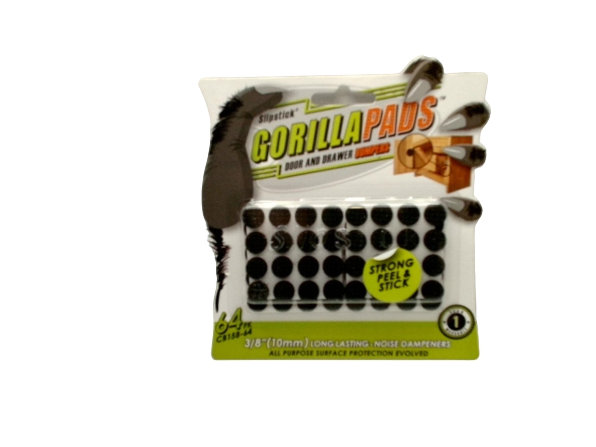 Gorilla Pads 3/8" Cabinet Door Bumpers - Quiet 64 Pack - Brantford Surplus