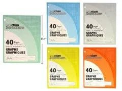 GRAPH BK 3HOLE 4 - 1"40P 27.6X21.3CM OR/YL/GR/ /B LU+BEIGE - Brantford Surplus