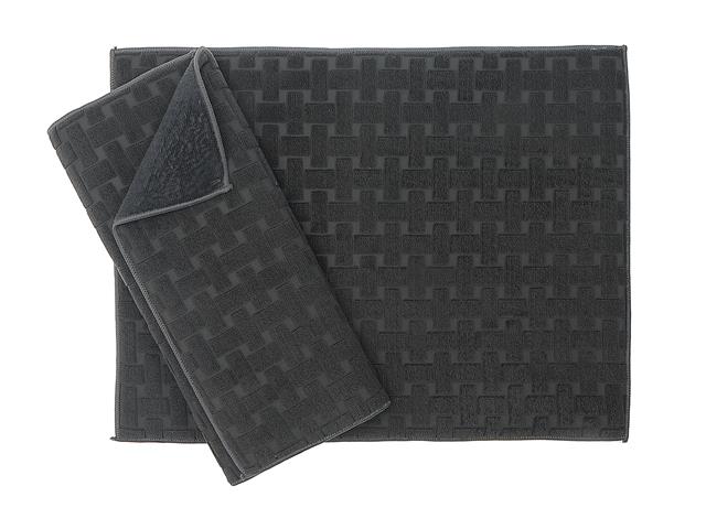 Grey Basketweave Microfibre Dish Drying Mats 2 - Pack - Brantford Surplus