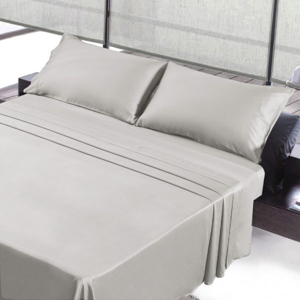 Grey Queen Sheet Set – Bleach Master Stain - Resistant Bedding - Brantford Surplus