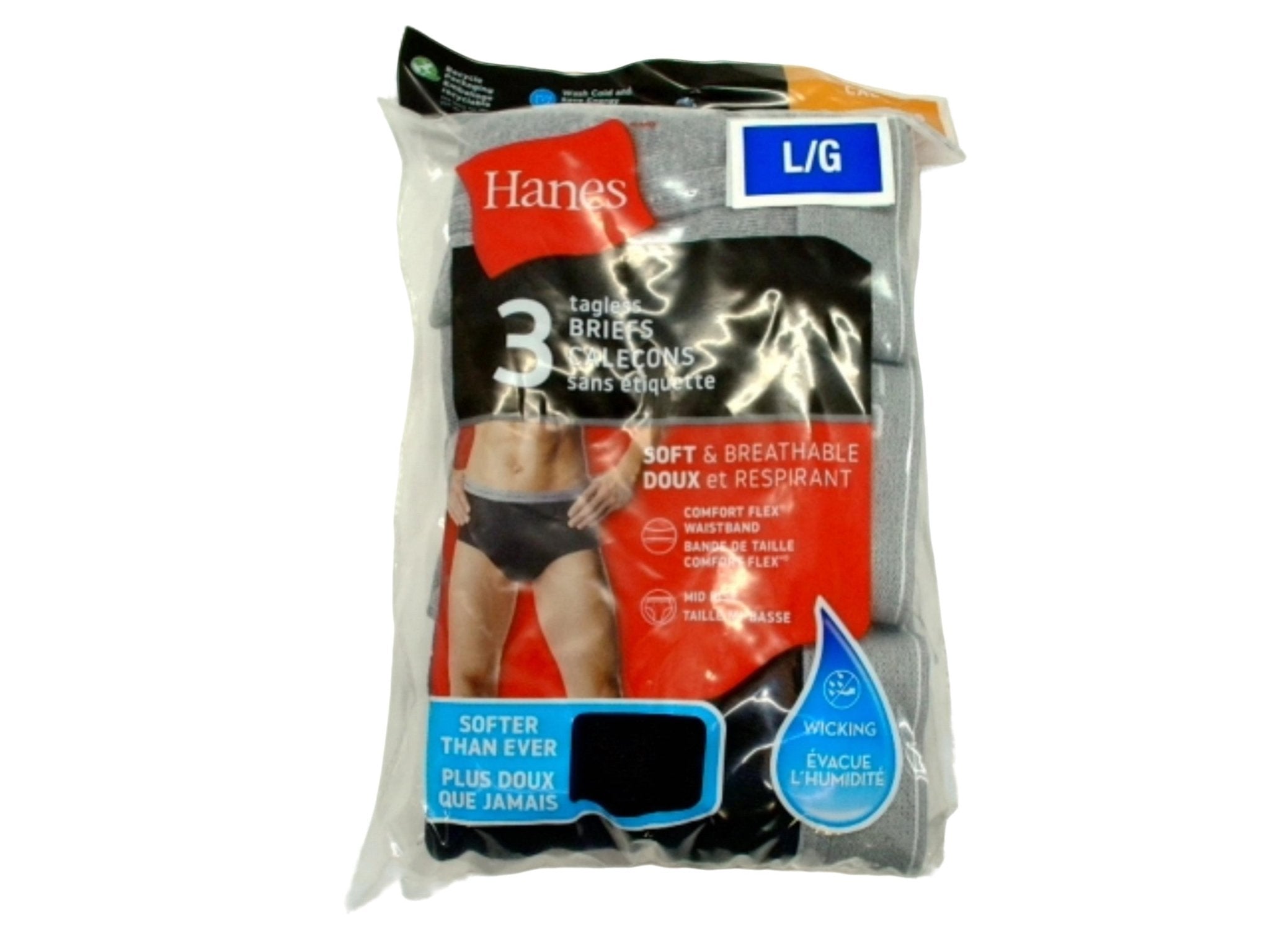 Hanes Men's Tagless Large Briefs 3 - Pack - Brantford Surplus