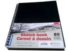 Hard Cover Coil Sketch Book 80 sheets 9"x12" Acid Free - Brantford Surplus