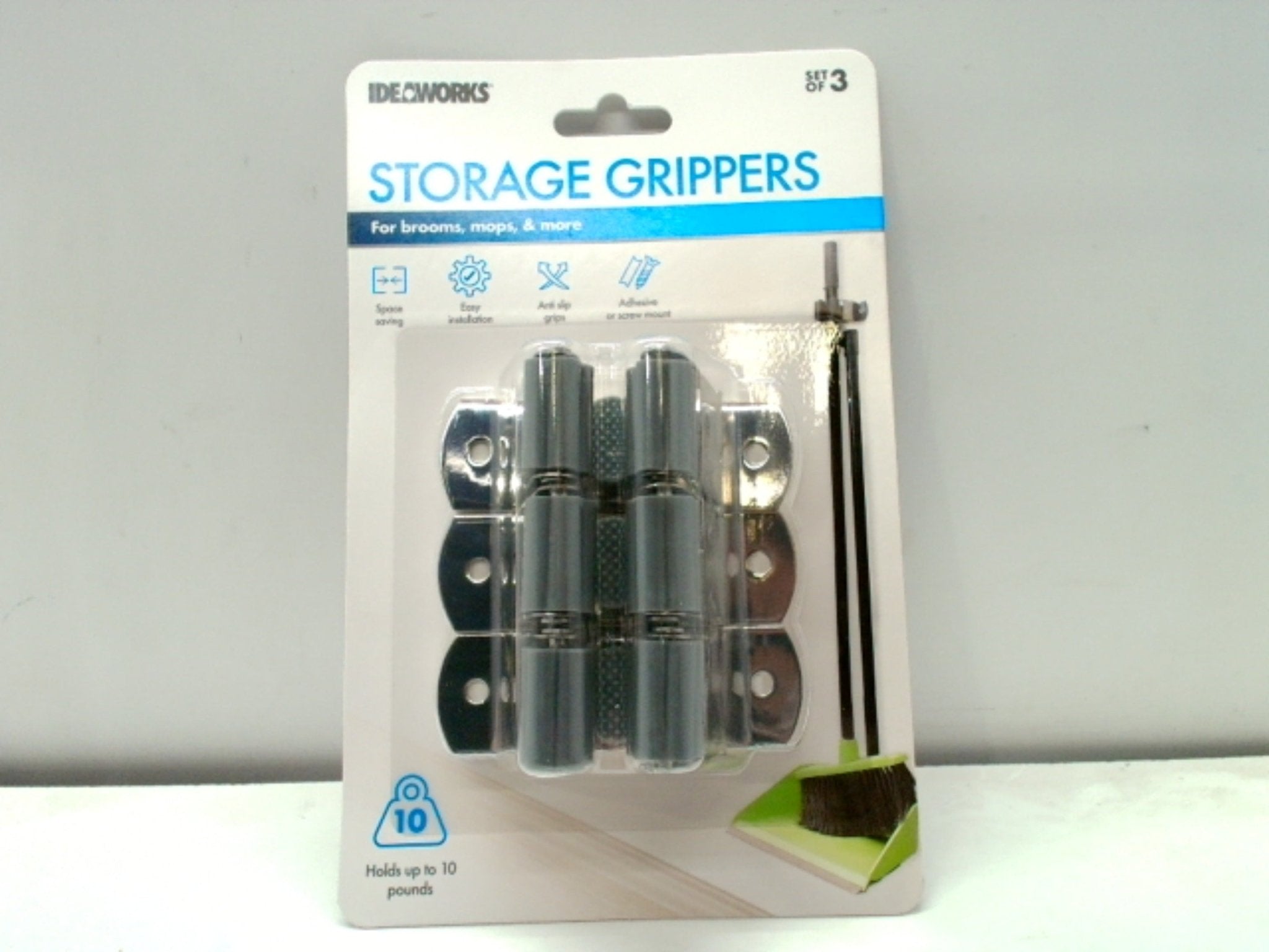 Heavy Duty Wall Mount Broom Holder - 3 Pack - Brantford Surplus