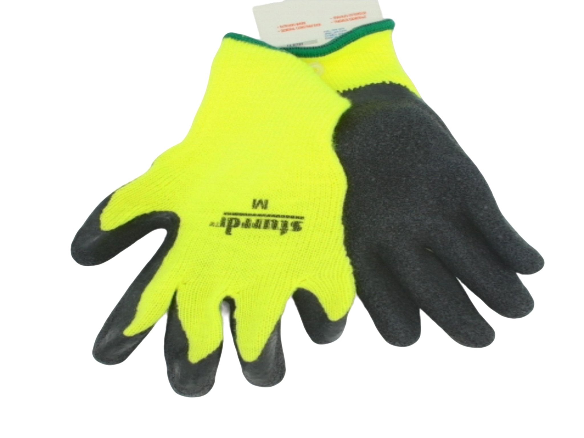 Hi - Vis Lined Work Gloves with Grip - Medium Sturrdi - Brantford Surplus