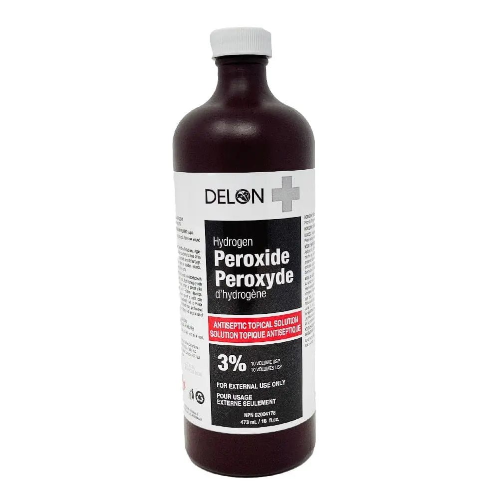 Hydrogen Peroxide 3% 450ml Antiseptic/12 Delon - Brantford Surplus