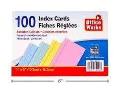 Index cards 4x6 inch 10.2x15.2cm officeworks - Brantford Surplus