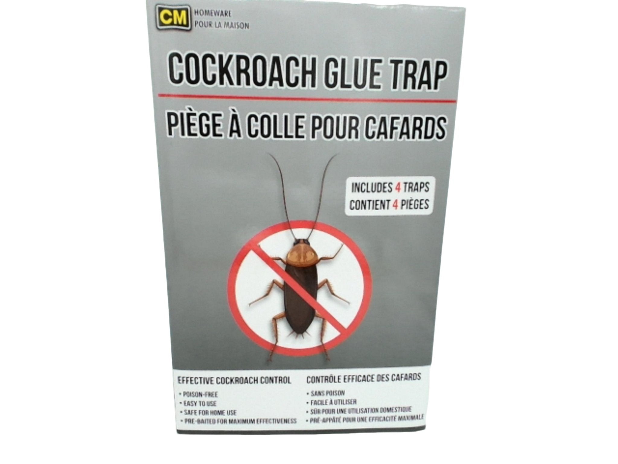 Indoor Roach Glue Traps 4 Pack - Effective Cockroach Control - Brantford Surplus