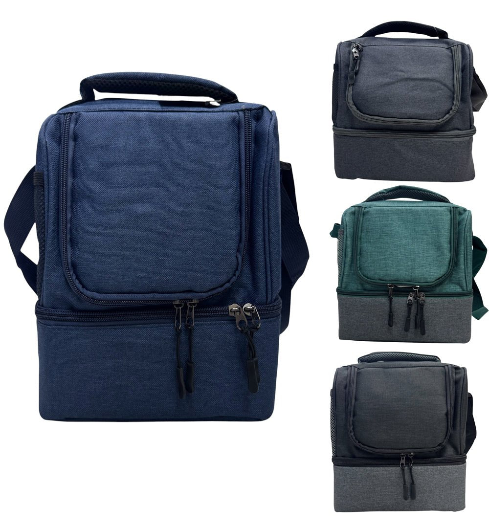 Insulated 2 - Pocket Lunch Bag 10x12x7" - Assorted Colors - Brantford Surplus