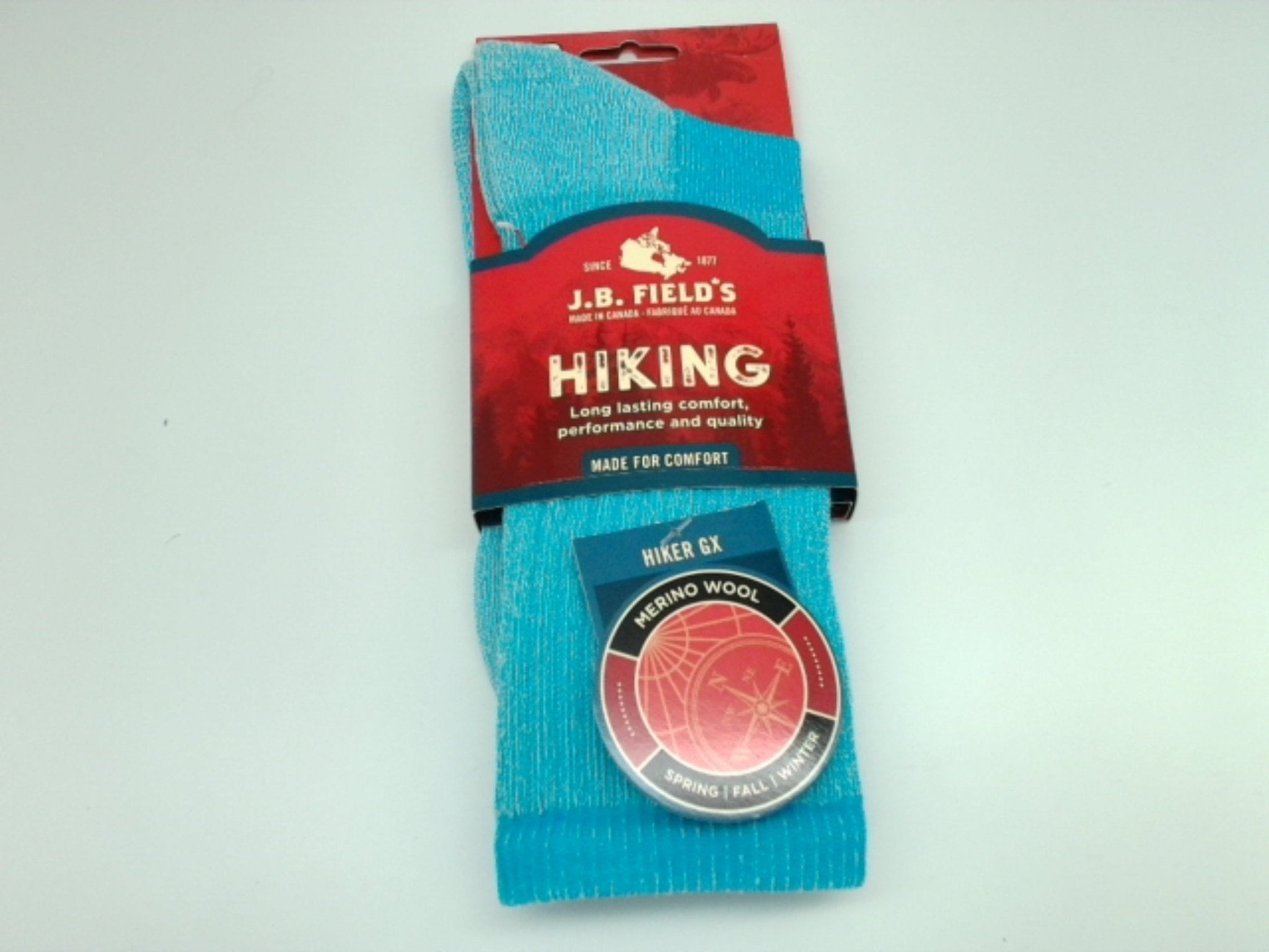 J.B. Field's Large Teal Hiking Socks - Cushioned Outdoor - Brantford Surplus