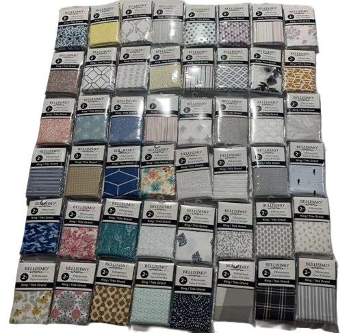 King Size Printed Pillowcases Set - Bellisimo 2 Pack - Brantford Surplus
