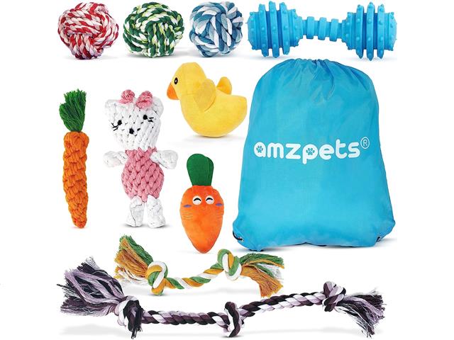 Knotted Puppy Toys Set - Assorted Pack of 10 - Brantford Surplus