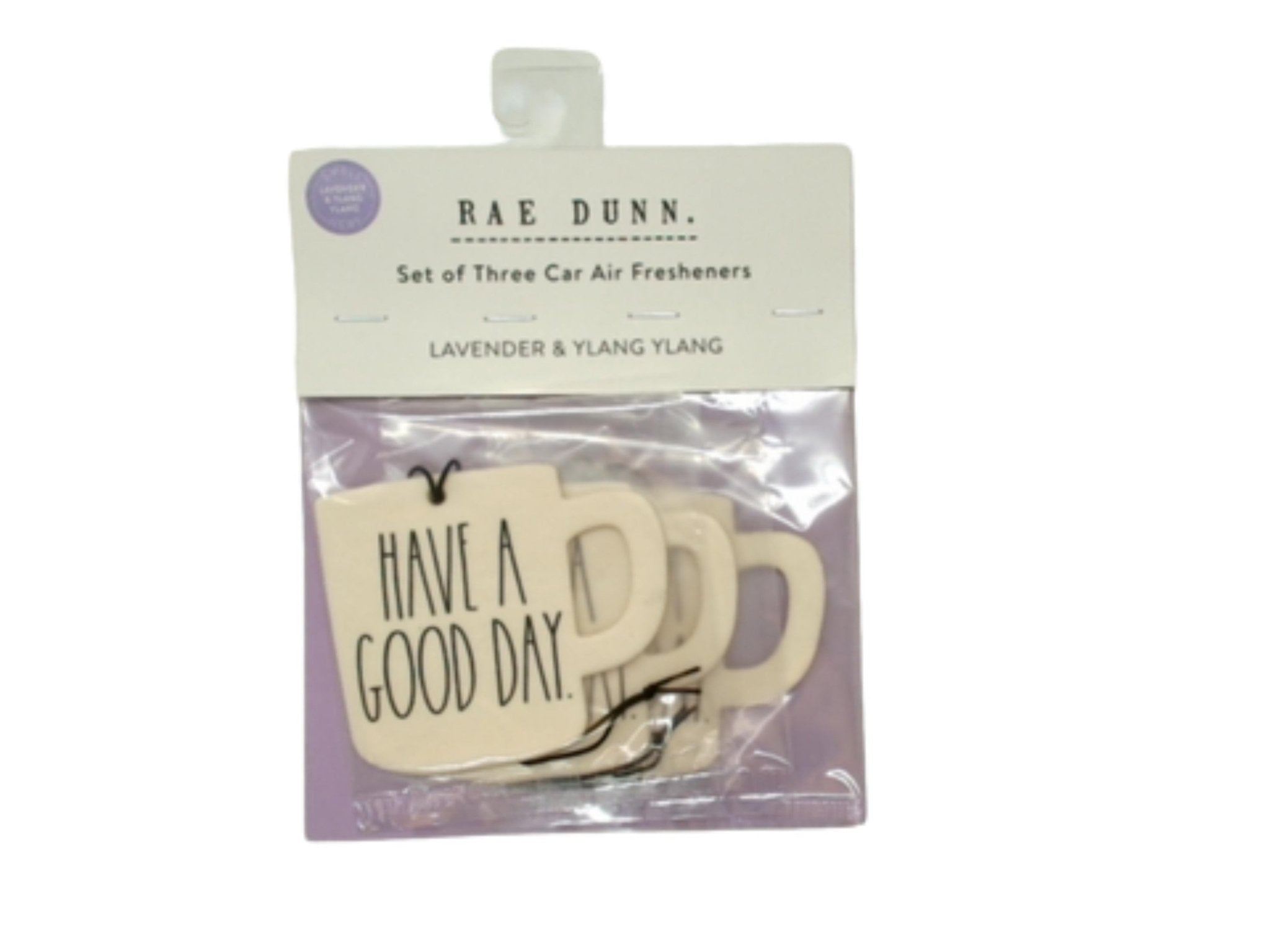 Lavender Ylang Ylang Car Fresheners 3pk - Rae Dunn - Brantford Surplus