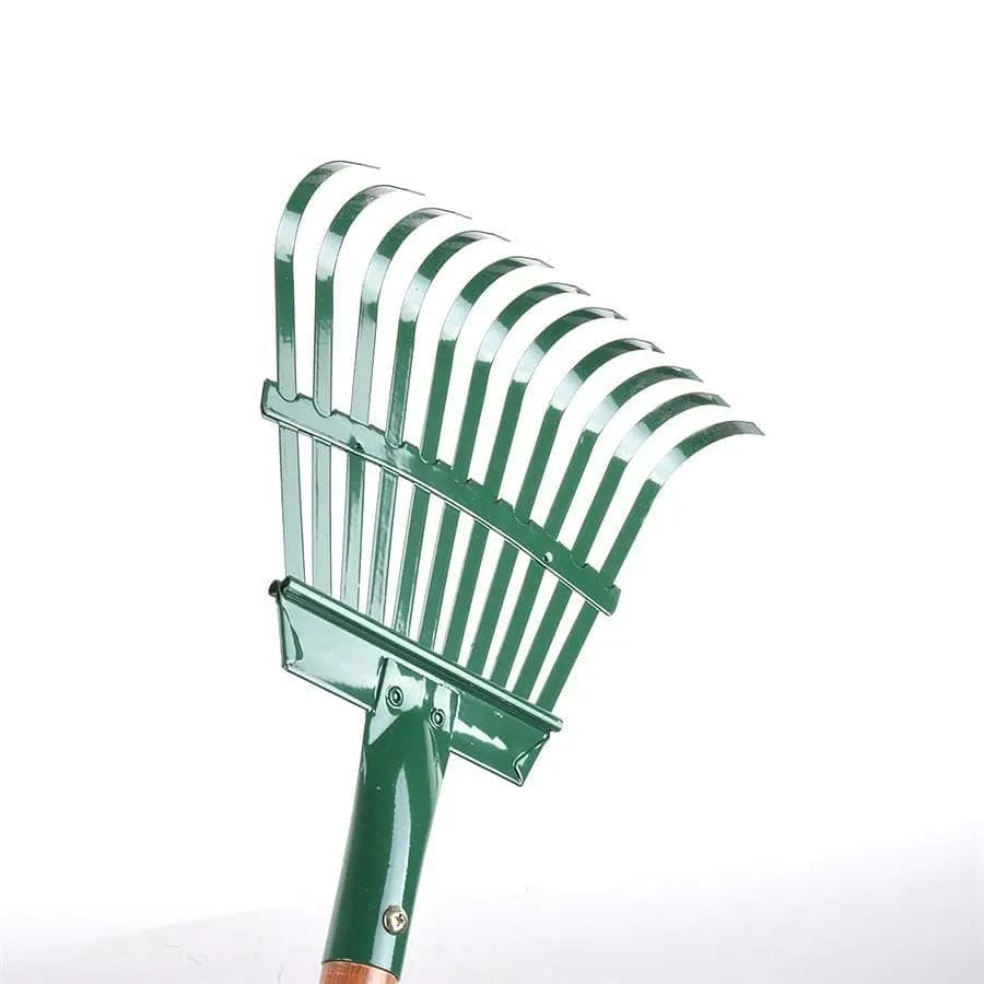 Leaf Rake 11 tooth flex - steel with 48 inch handle - Brantford Surplus