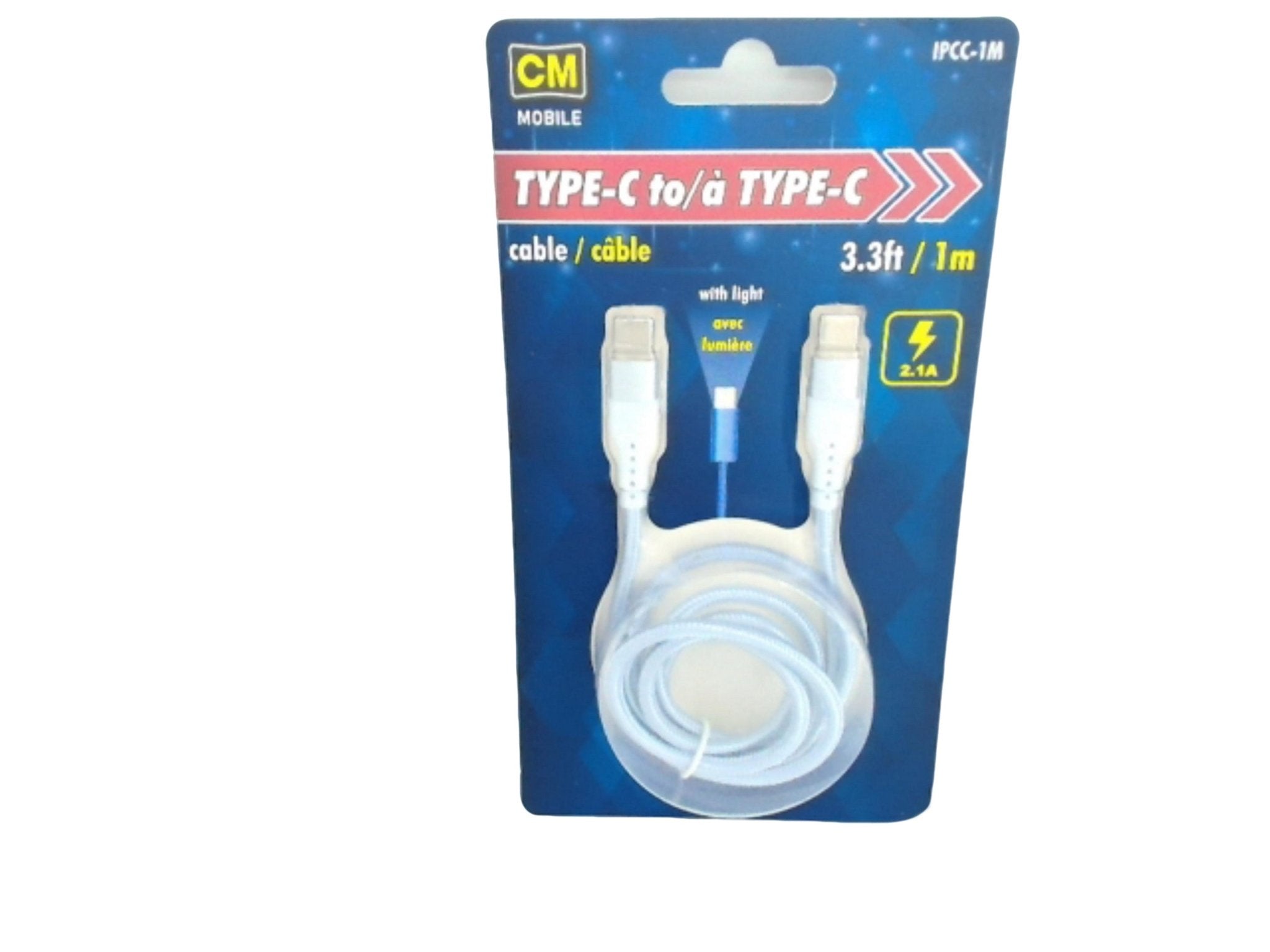 LED Type - C to Type - C Charging Cable 1m - Brantford Surplus