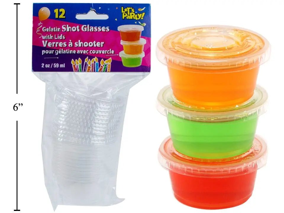Let's Party 12pcs 2oz Gelatin Shot & Lids - Brantford Surplus