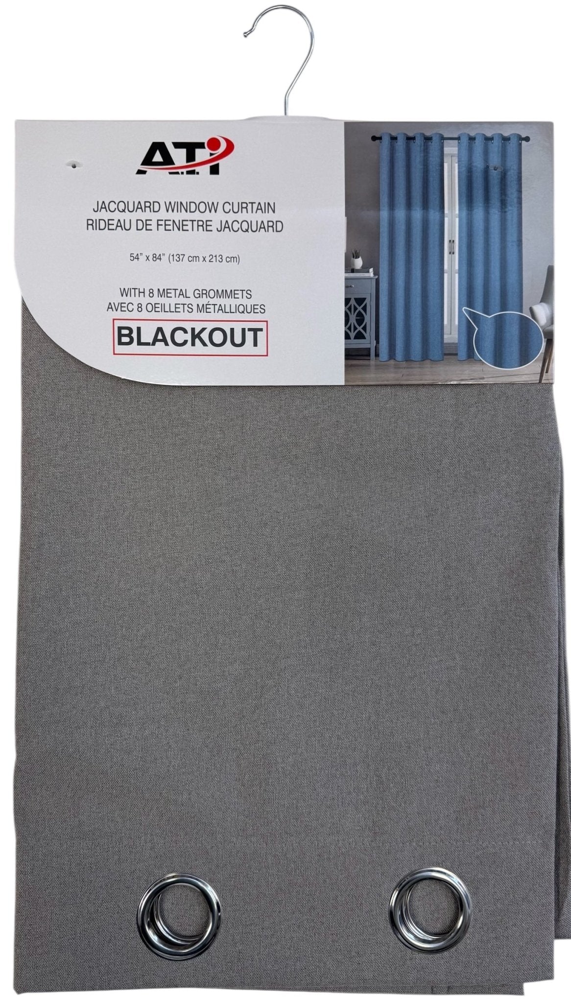 Linen Blackout Curtains Gray 54x84 Inches - Brantford Surplus