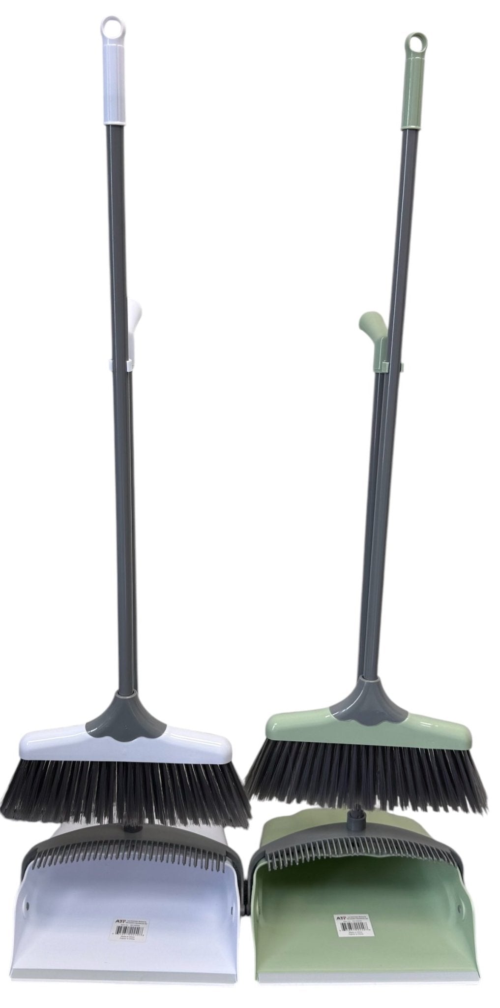Long Handle Broom and Dustpan Set - Assorted Colors - Brantford Surplus