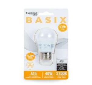 Luminus Basix A15 LED Bulb 5.5W 2700K Warm Light - Brantford Surplus