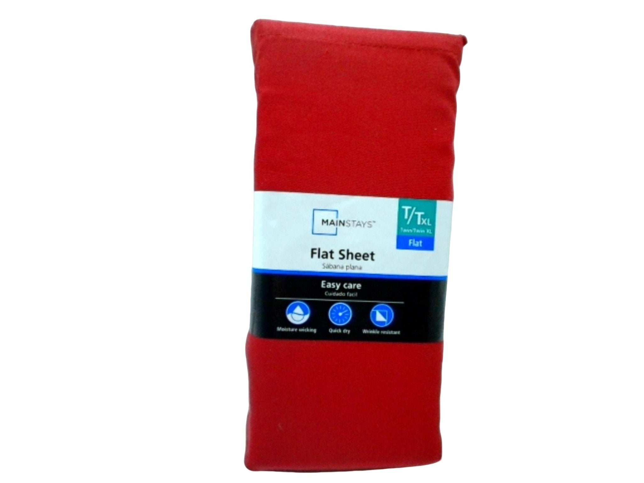 Mainstays Twin Flat Sheet - Soft Red Microfiber Bedding - Brantford Surplus
