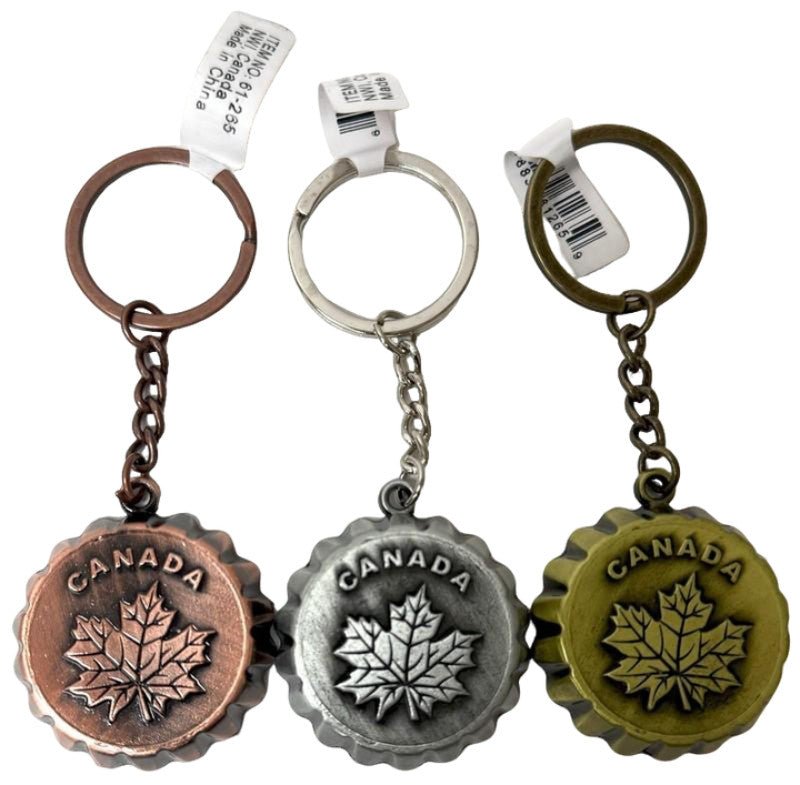 Maple Leaf Keychain Bottle Opener - Canada Souvenir Gift - Brantford Surplus