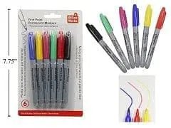 Markers permanent colours fine tip 6 pc office works - Brantford Surplus