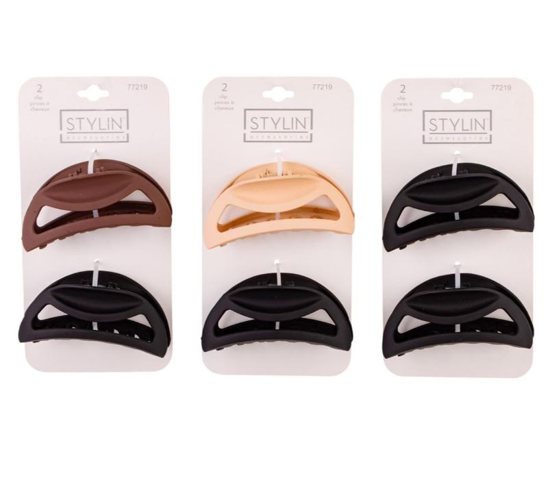 Matte Curved Claw Hair Clips 2 - Pack - Stylin - Brantford Surplus