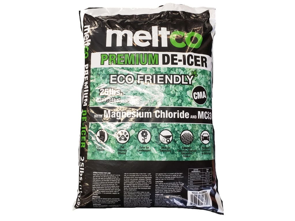 MeltCo Ice Melt 25lbs Premium Eco - Friendly w/ Magnesium Chloride and MCi3 - Pickup Only - Brantford Surplus
