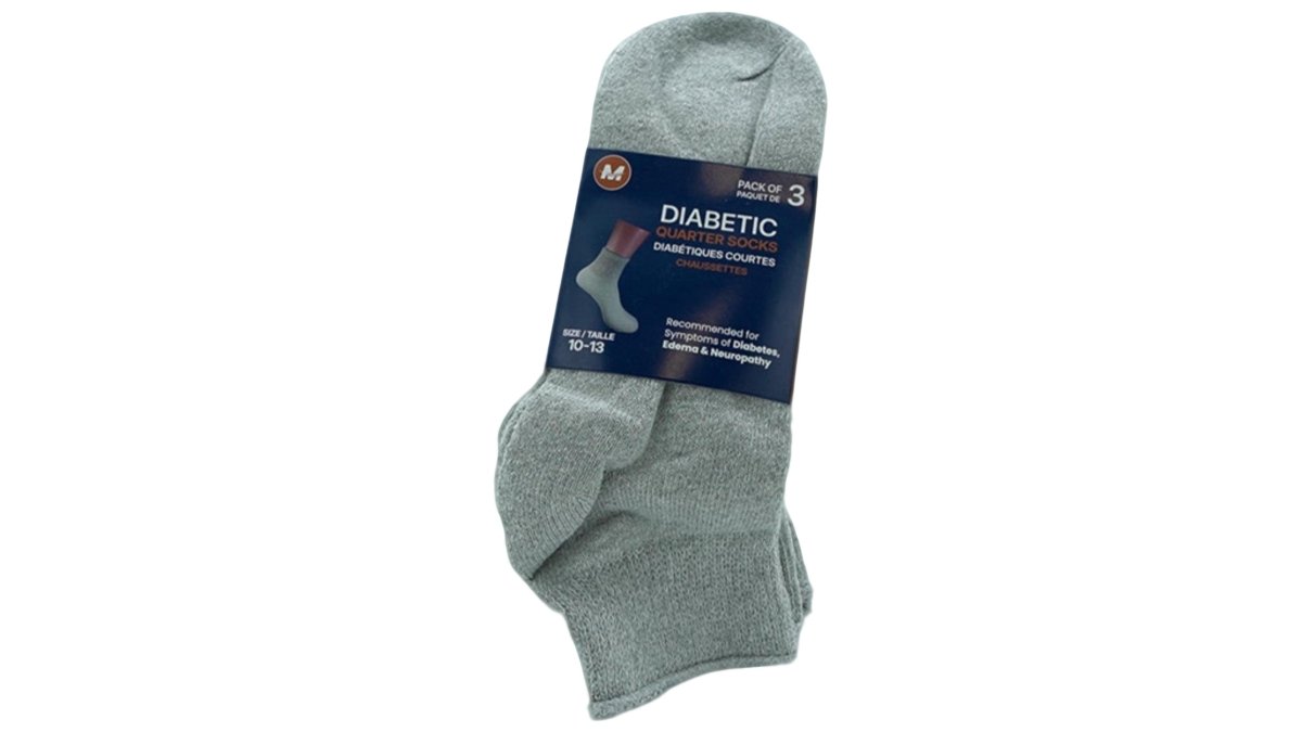 Men's Diabetic Quarter Socks 3 - Pack Grey Size 10 - 13 - Brantford Surplus