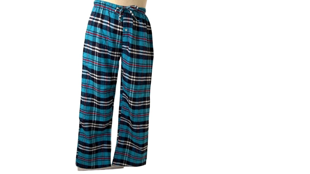 Men's Flannel Lounge Pants with Drawstring Waist & Pockets - Brantford Surplus
