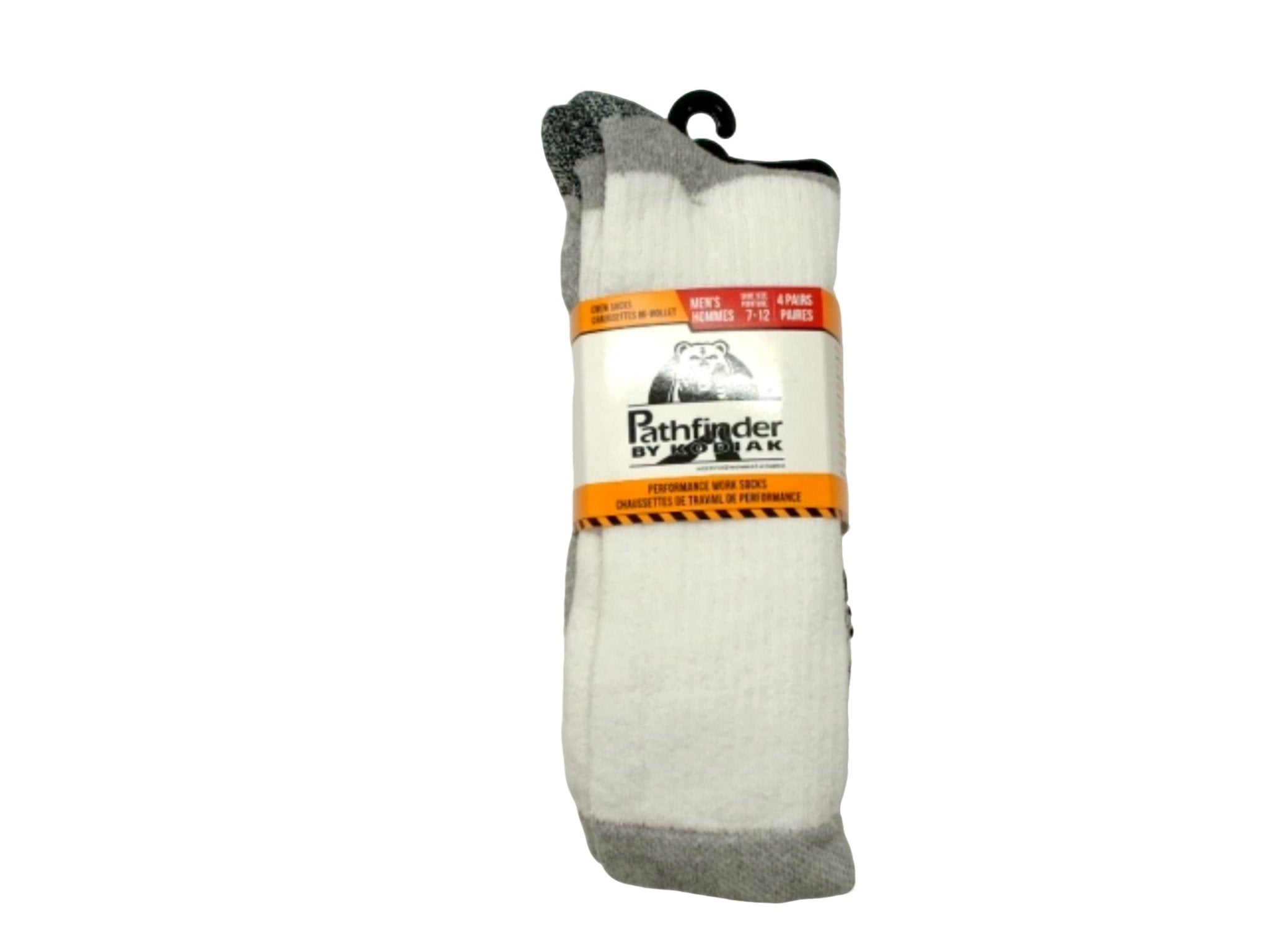 Men's White Work Crew Socks 4pk - Kodiak Pathfinder - Brantford Surplus