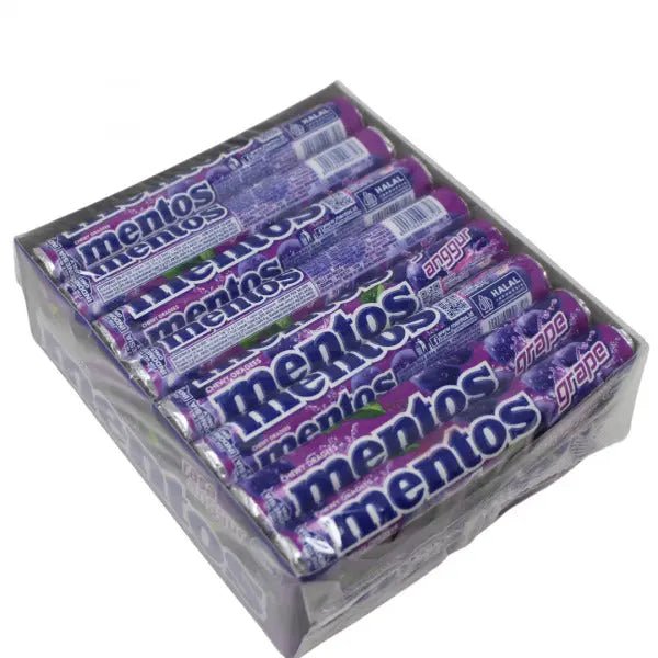 MENTOS ROLL 24PK X 37G GRAPE - each sold individually - Brantford Surplus