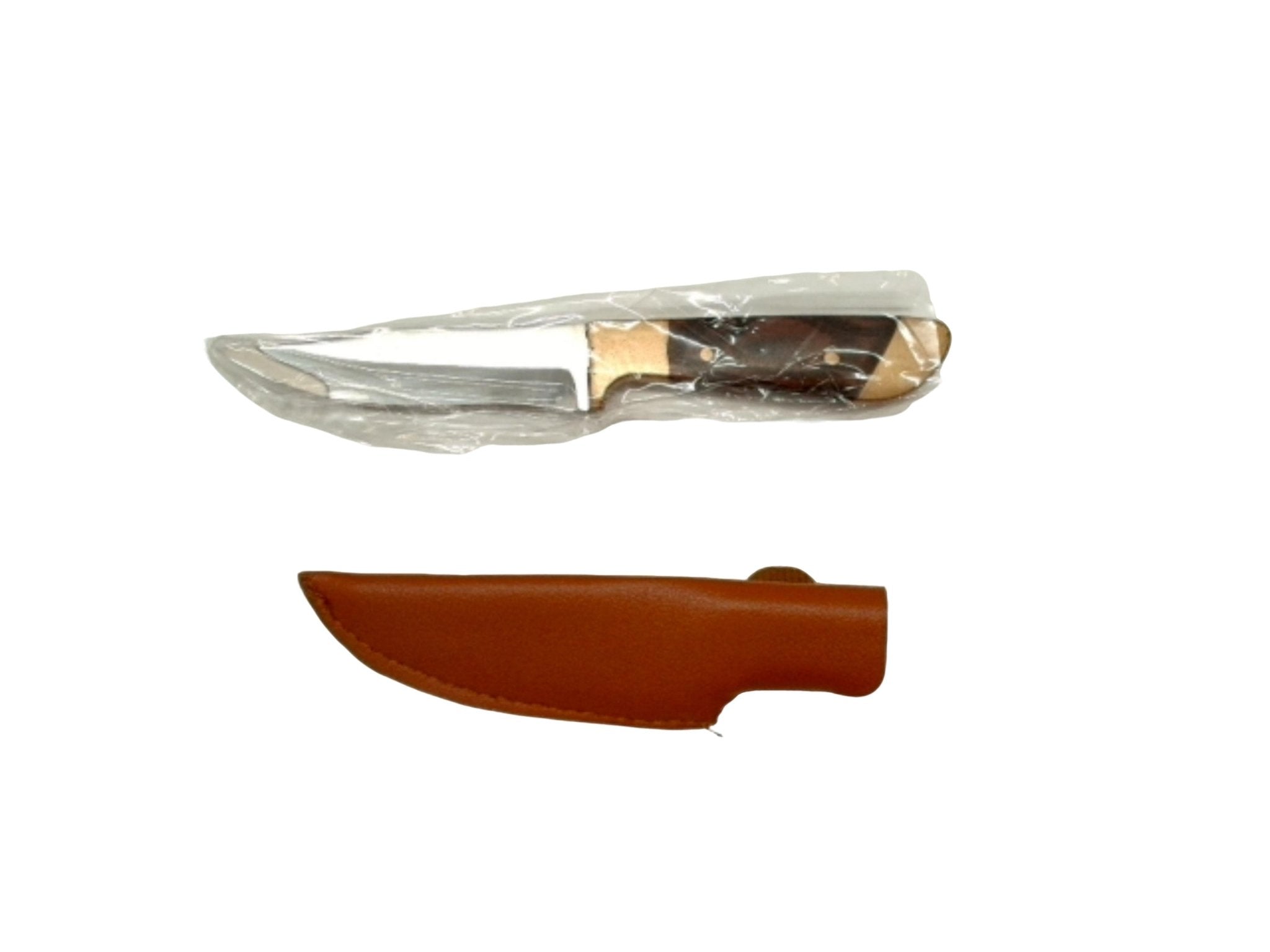 Mini Clip Point Hunting Knife - 3" Brown Handle - Brantford Surplus