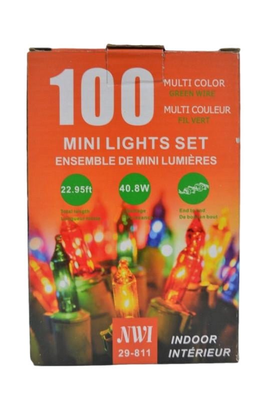 MINI LIGHT 100LT INDOOR MULTI COLOR BULB 22.95FT LENGTH - Brantford Surplus