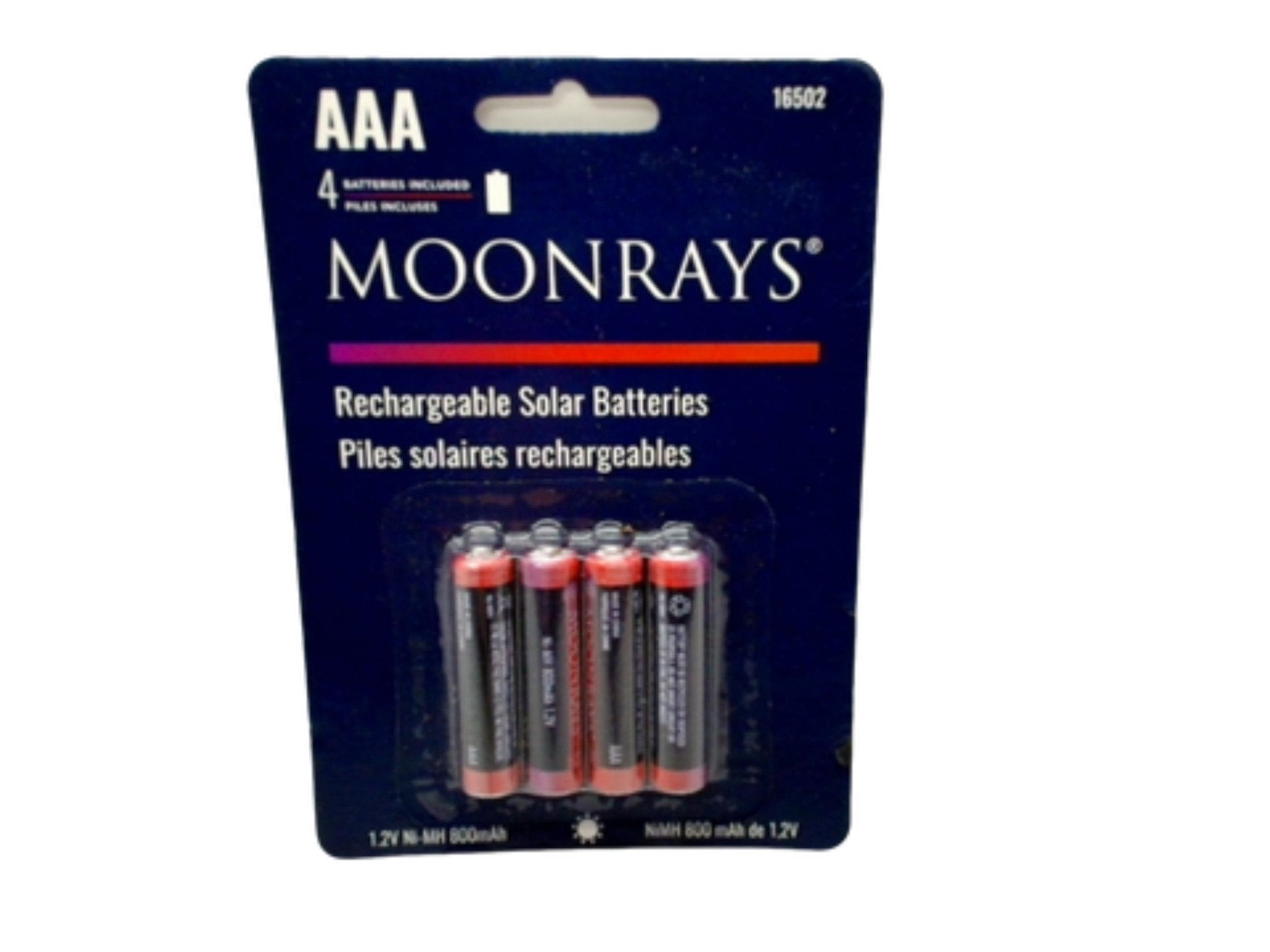 Moonrays AAA Rechargeable Solar Batteries 4 - Pack - Brantford Surplus