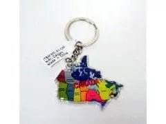 MULTICOLORED CANADA MAPDESIGN KEYCHAIN - Brantford Surplus