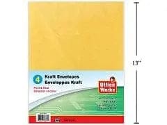 O.WKs. 4 - pc 10x13" Kraft Envelopes - Brantford Surplus
