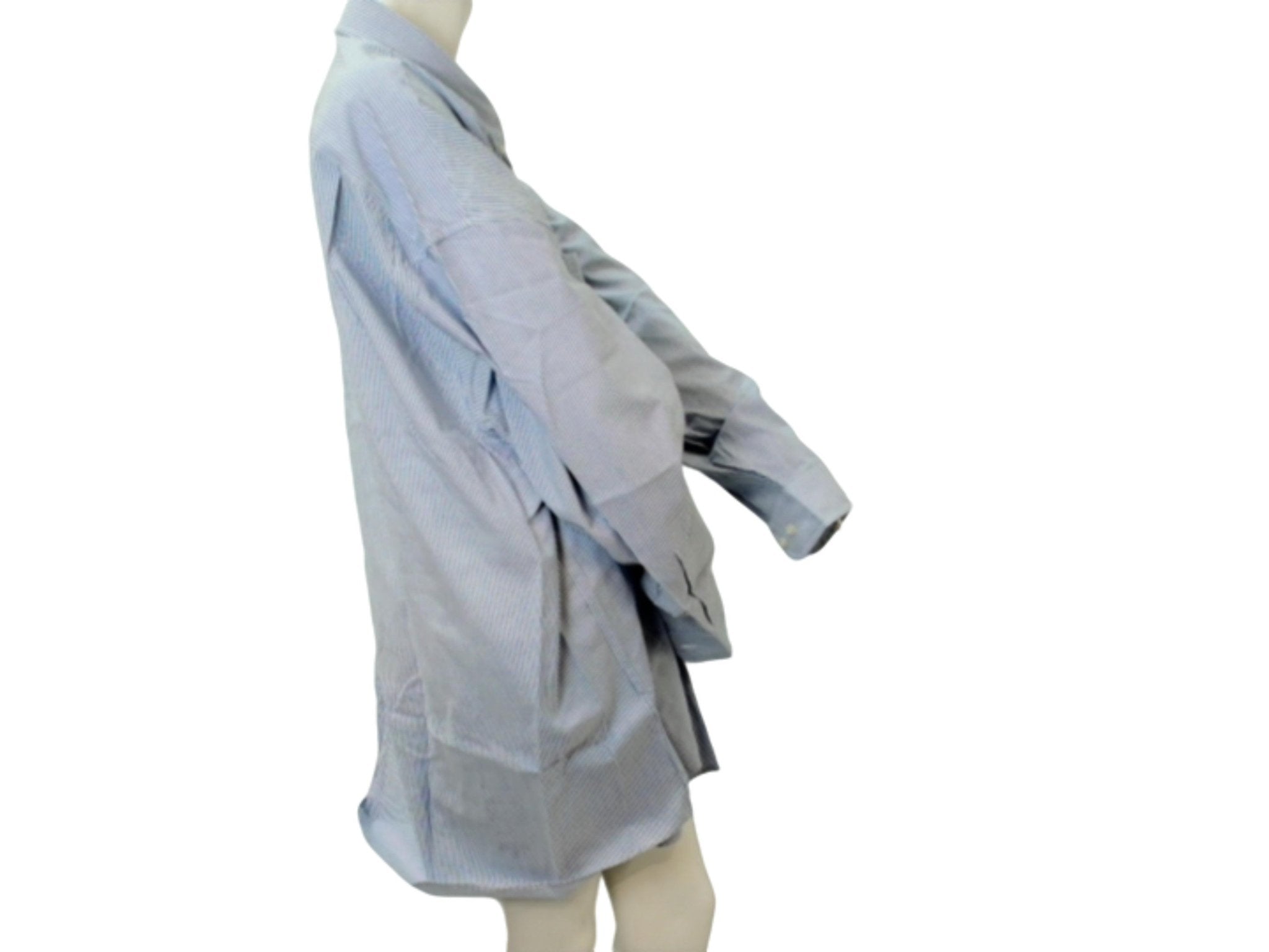 Oxford Men's 4XL Long Sleeve Shirt - White Blue - Brantford Surplus