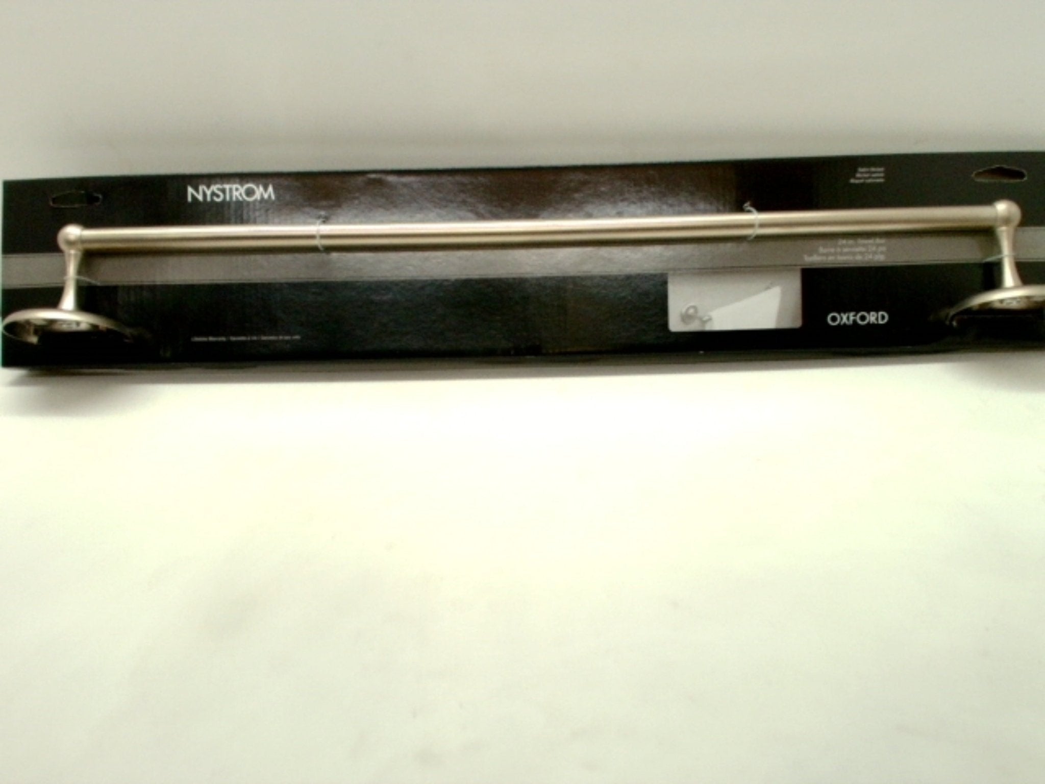 Oxford Satin Nickel Bathroom Towel Bar - Nystrom 24" - Brantford Surplus