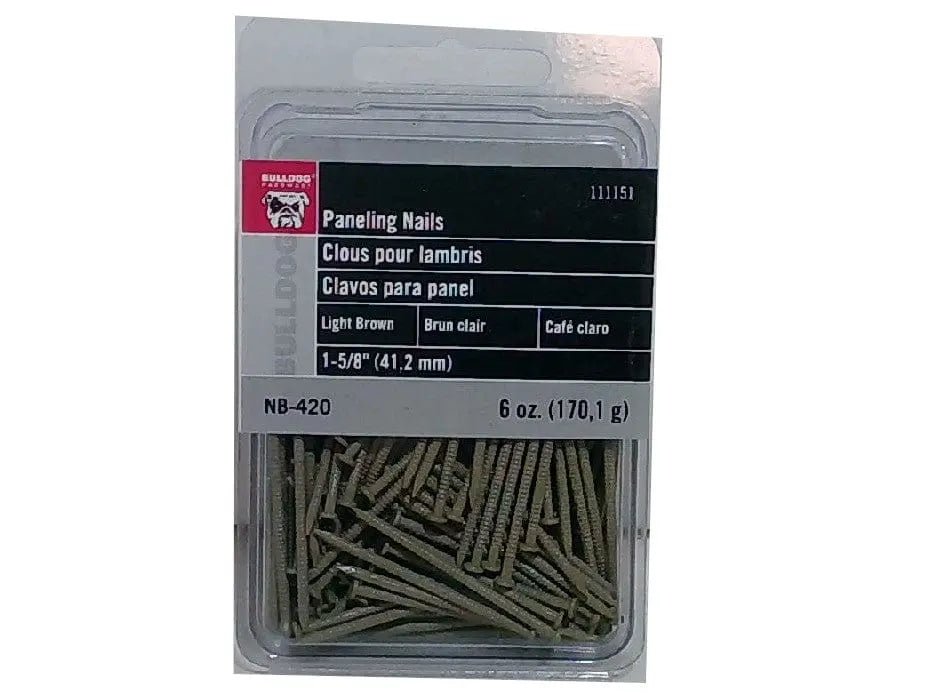 Paneling Nails 1 - 5/8" Light Brown 6oz. Bulldog - Brantford Surplus