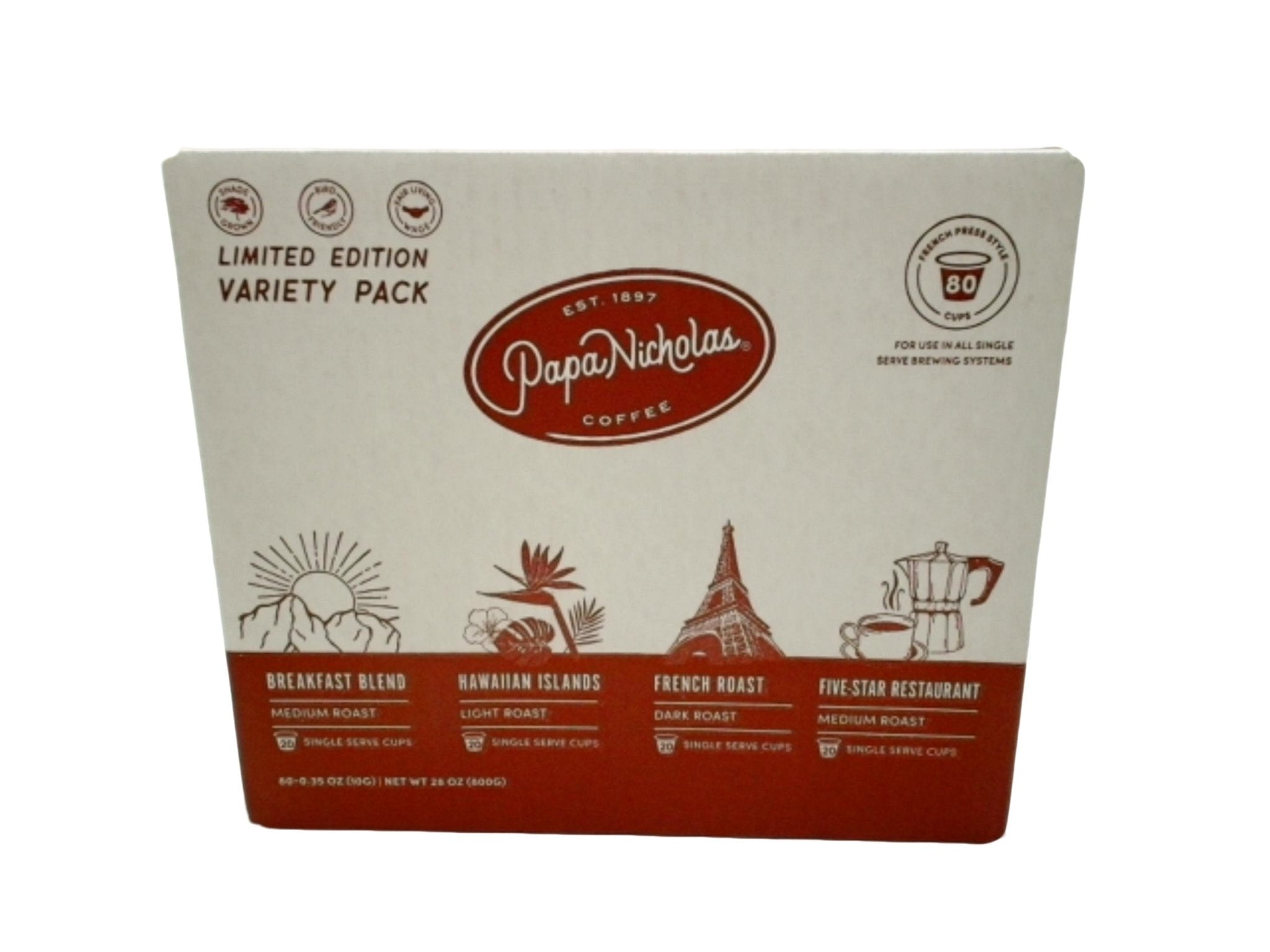 Papa Nicholas Coffee Pods Variety Pack - 80 Single Serve - Brantford Surplus