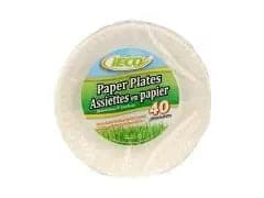 Paper Plates 9” 40/bag x 24/case - Brantford Surplus